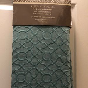 Teal/Peacock Blue Matellase Window Panels (two)